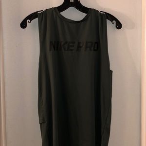 Dark green Nike pro muscle tee